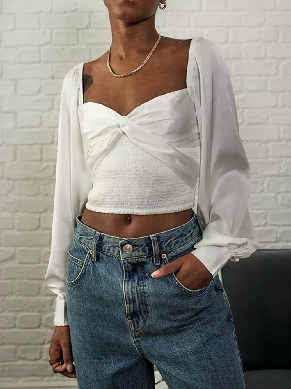 Urban Outfitters satin ivory top